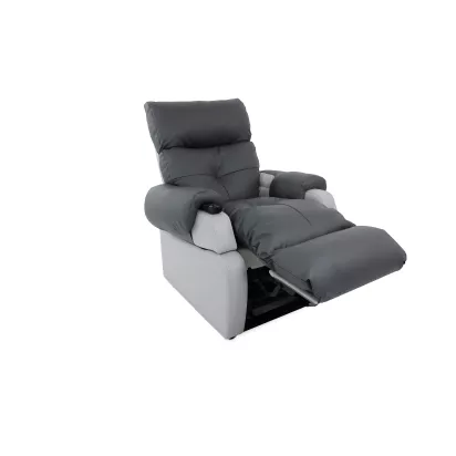Fauteuil releveur COSY Médium en vinyl avec modèle de couette anthracite Fauteuil releveur COSY Médium en vinyl avec modèle de couette anthracite