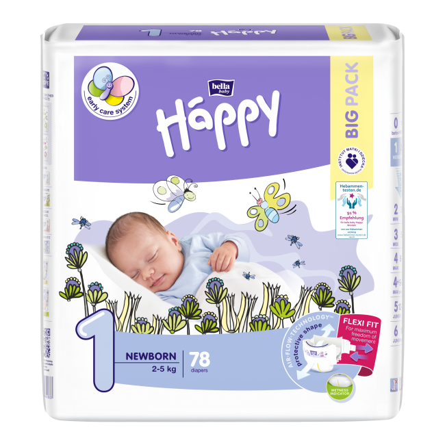 Langes Bébés Bella Baby Happy Newborn (2-5Kg) 4 x 78 Pièces Taille 1