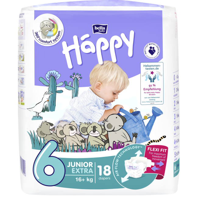 Langes Bébés Bella Baby Happy Junior  extra (16+Kg) 2 x 54 Pièces Taille 6