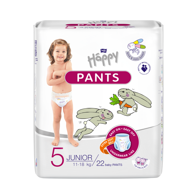 Langes Bébés Bella Baby Happy Pants Junior (11-18Kg) 4 x 22 Pièces