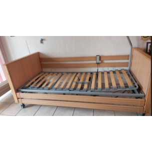 Lit Électrique Médicalisé Classique 90×200 cm – Coloris Hêtre (seconde main)