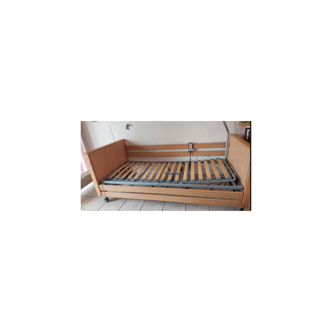 Lit Électrique Médicalisé Classique 90×200 cm – Coloris Hêtre (seconde main)