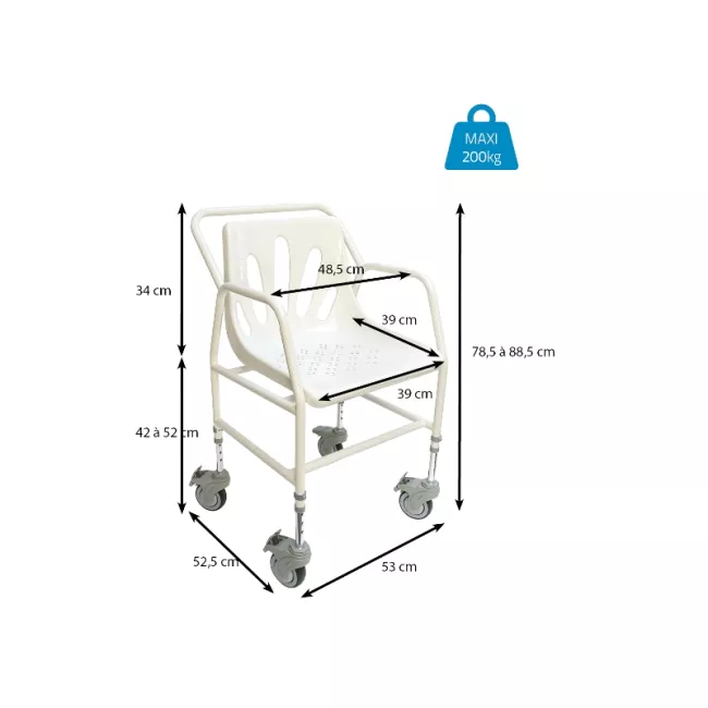Chaise de douche mobile Nomad