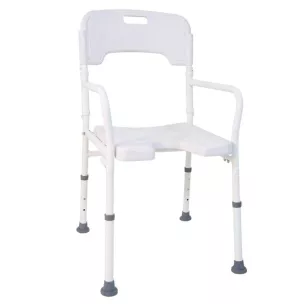 Chaise de douche avec accoudoirs, réglable en hauteur Chaise de douche avec accoudoirs, réglable en hauteur