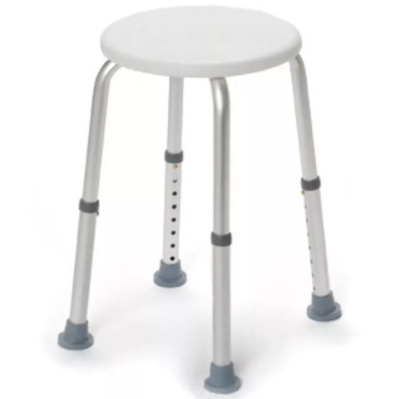 Tabouret de douche réglable en hauteur, blanc