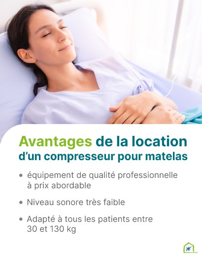 Atouts de la louer un compresseur pour matelas anti-escarres chez Qualias